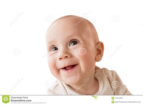 Close Up Of Happy Little Baby Boy Face Stock Image Image Of Adorable