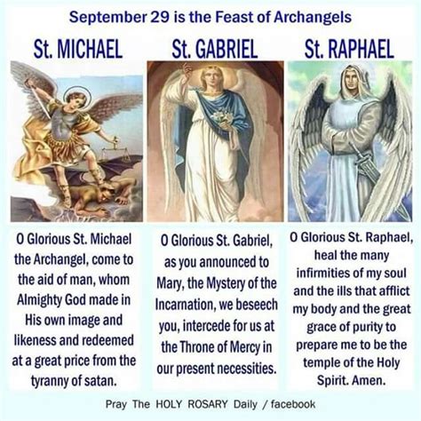 September 29th Is The Feast Of The Archangels Archangel Prayers