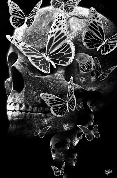 Fantasmagorik® Dark Butterfly Art Skull Art Dark Drawings