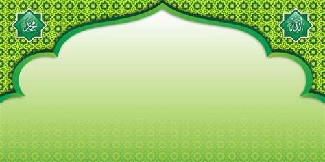 Background Banner Warna Hijau Islami Hd Vector Green Islamic