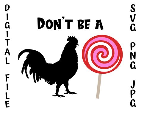 Rooster Cock Lollipop Sucker Svg Png  Funny Saying Etsy Australia
