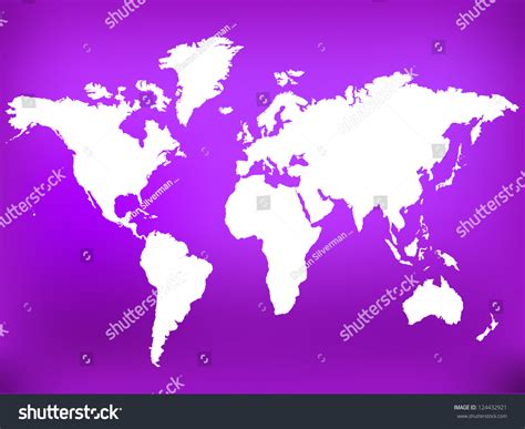 Vector World Map Purple Vector Illustration 124432921 Shutterstock