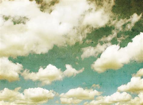 Retro Image Of Blue Cloudy Sky Stock Image Image Of Antique Cloudy