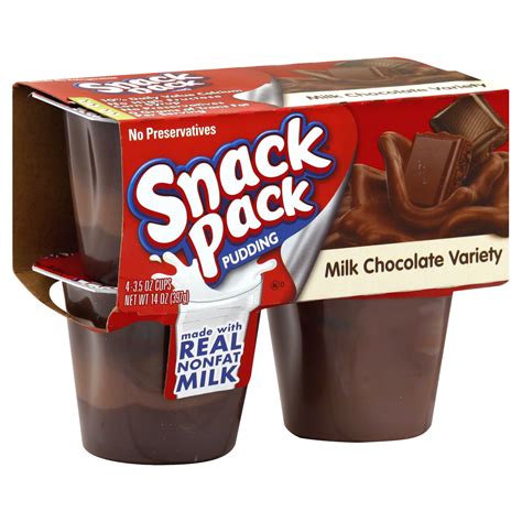 Hunts Snack Pack Pudding Milk Chocolate Variety 4 35 Oz Cups 14