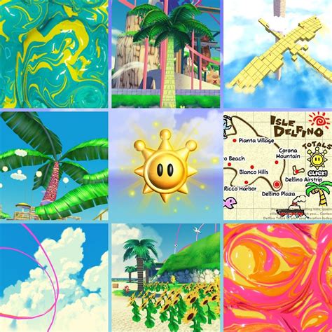 Super Mario Sunshine Moodboard Adopt Idea Mood Board Design Mood