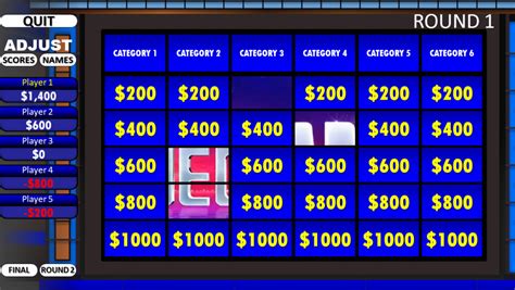 Jeopardy Powerpoint Template With Score Sample Professional Templates