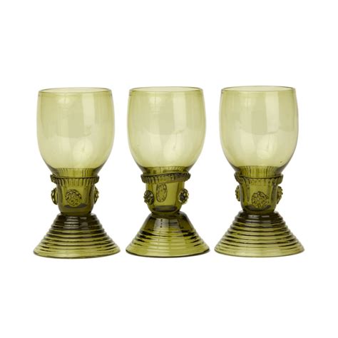 six german green glass roemer wine glasses early 20th c ebay