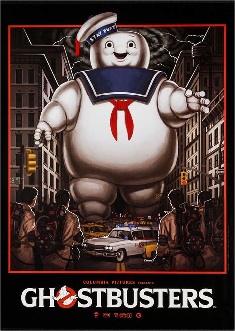 Ghostbusters Movie Stay Puft Marshmallow Man Art Large Poster Etsy