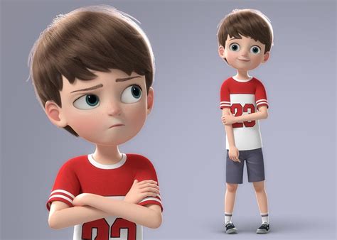 Cartoon Family Rigged V2 3D model | Boy cartoon characters, Cartoon boy, Cartoon character design