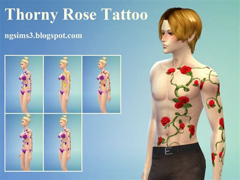 Thorny Rose Tattoo At Ng Sims3 Sims 4 Updates