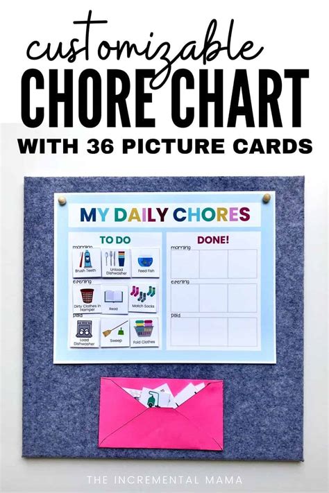 Customizable Picture Chore Chart For Kids The Incremental Mama