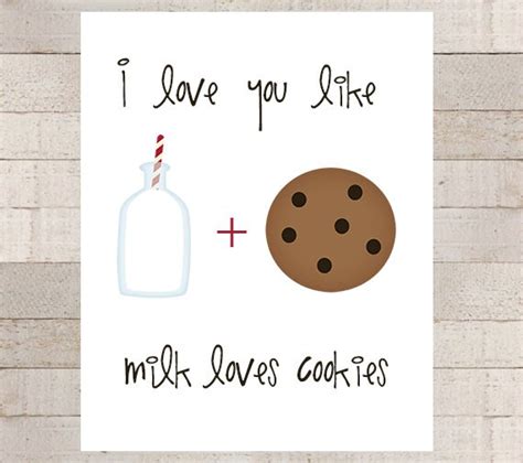 Items Similar To I Love You Like Milk Loves Cookies Milk And Cookie