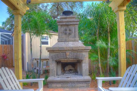 Fireplace Wood Burning Traditional Patio Tampa By Landscape