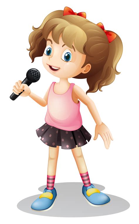 Little Girl Singing Clip Art