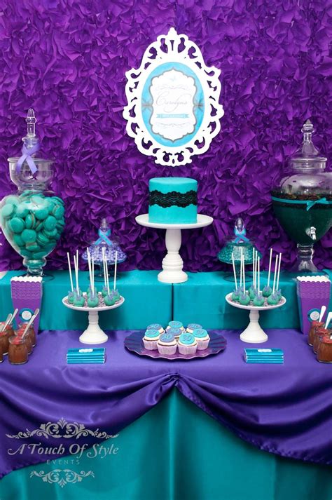 Purple And Teal Birthday Party Ideas Photo Of Catch My Party