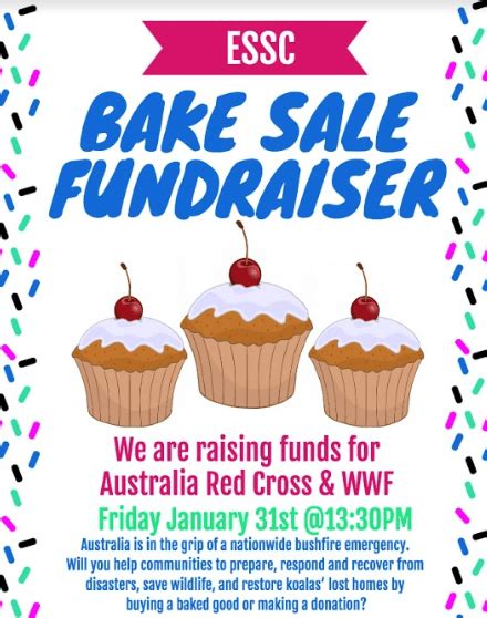 Bake Sale Fundraiser Elementary School Student Council