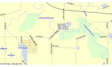 Map To River Road Public Access Point On Elkhart River In Indiana