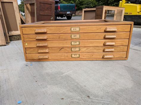 Filing cabinets are essential to staying neat and organized. Hamilton Wooden Flat File Cabinet 5 Drawer Oak - The ...