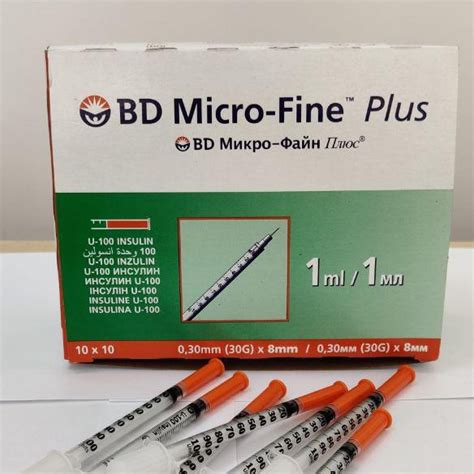 Buy Real Ml Insulin Syringe BD Micro Fine Plus G Syringes Ml