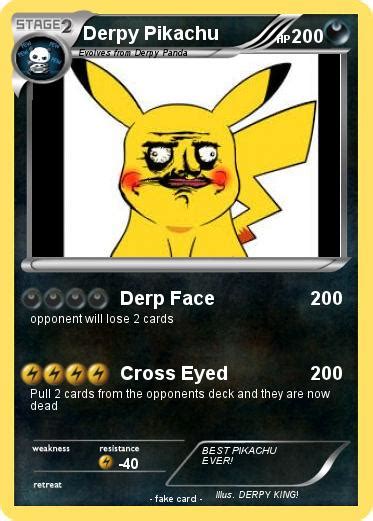 Pokémon Derpy Pikachu 47 47 Derp Face My Pokemon Card