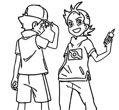 Coloring Page Pokémon Season 23 Journeys Goh And Ash 3