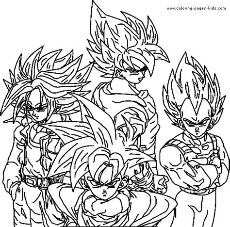 Dragon Ball Z color page - Coloring pages for kids - Cartoon characters