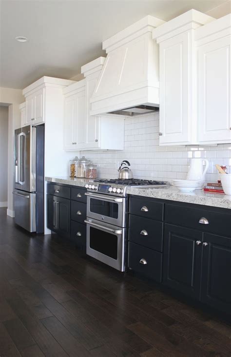 Tips on how to paint dark veneer cabinets white {with iced white quartz counter tops} march 3,. 17+ Two-tone Kitchen Cabinets That Will Take Off in 2019 ...