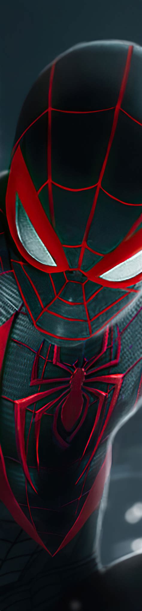 700x3000 Miles Morales Spider Man Black Suit 700x3000 Resolution