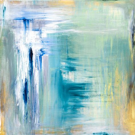 Abstract Blue And Gold Print Calming Blue Painting Abstract Landscape