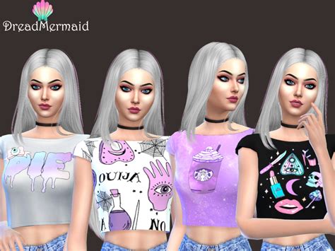 The Sims Resource Pastel Goth Crops Mesh Needed