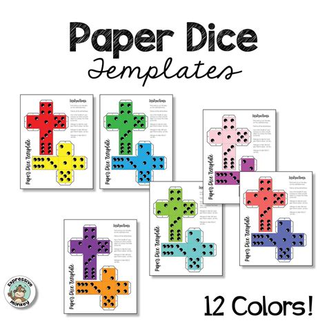 Paper Dice Templates Math Games Dice Template Play Math