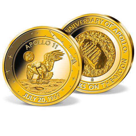 Apollo 11 50th Anniversary Archival Edition Commemorative Coin Gold