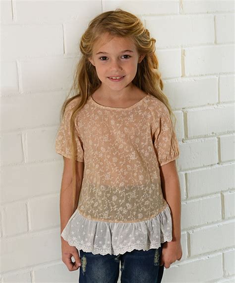 Loving This Beige Floral Lace Peplum Top Toddler And Girls On Zulily