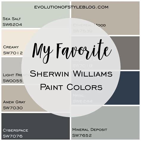 My Favorite Sherwin Williams Paint Colors Evolution Of Style