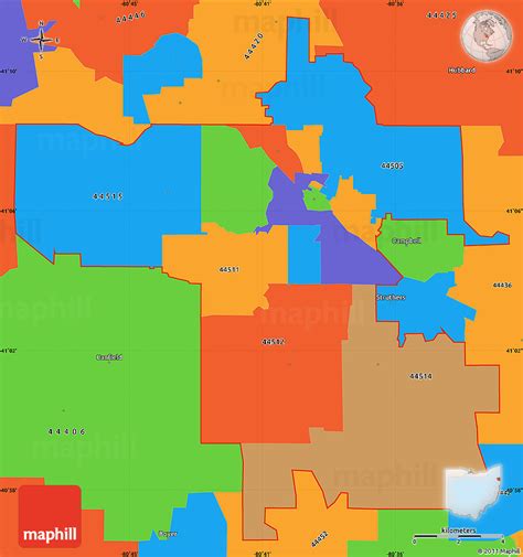 Political Simple Map Of Zip Codes Starting With 445