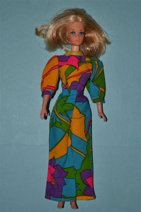 Vintage Barbie 1970 Live Action Barbie In Mod Multi Colour Jumpsuit Vintage Barbie Barbie