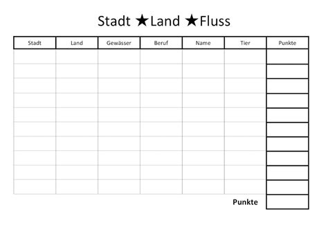 Eine leere seite am ende einer tabelle löschen. Stadt Land Fluss Vorlage (Word & PDF) | Muster-Vorlage.ch