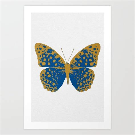 A Blue And Yellow Butterfly Art Print