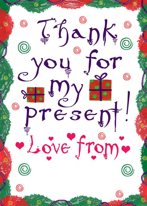 Simple Thank You Note Thank You For My Present Rooftop Post Printables