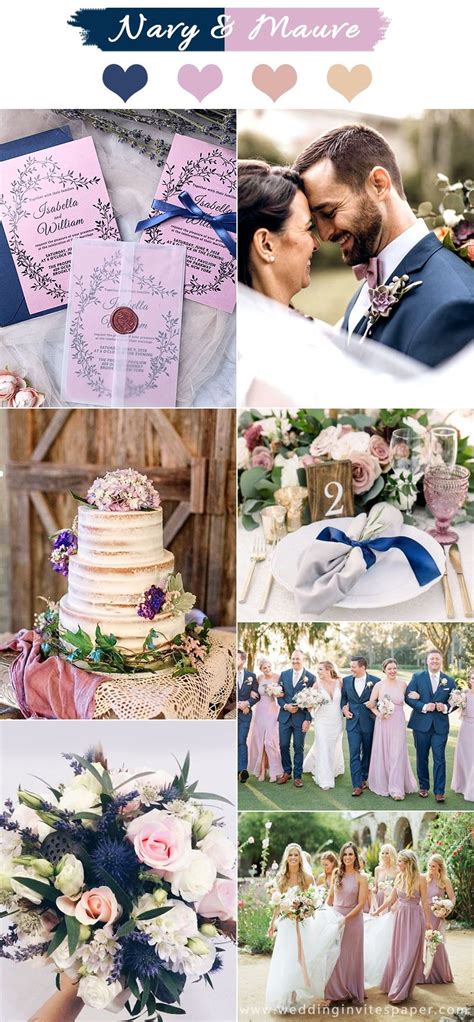 Top 5 Early Spring Navy Blue Wedding Color Palettes Navy And Mauve