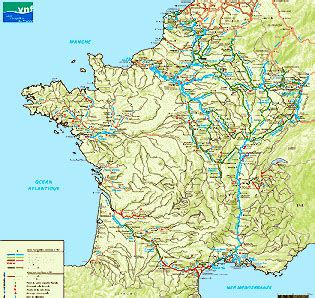 Carte des rivières de France navigable Vacances Arts Guides Voyages