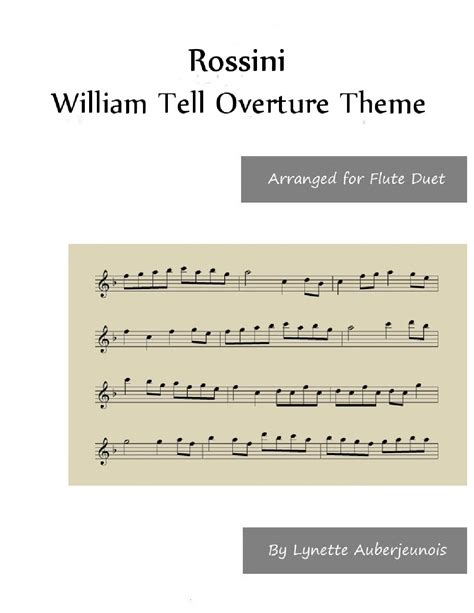 William Tell Overture Theme Flute Duet Sheet Music Gioachino