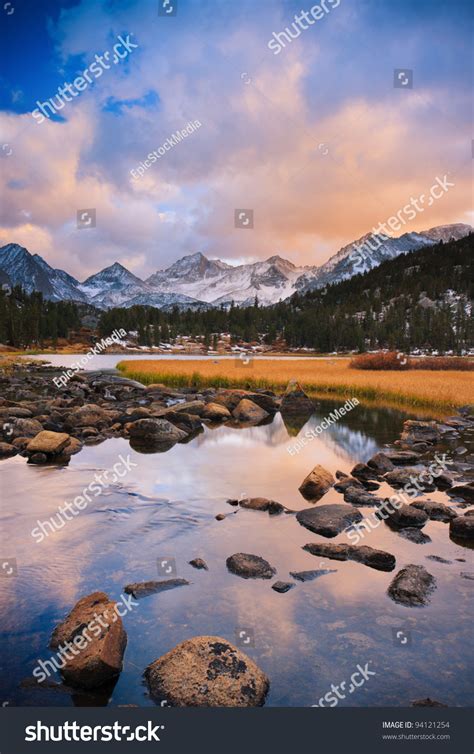 Amazing Landscape Beautiful Mountain Sunset Stock Photo