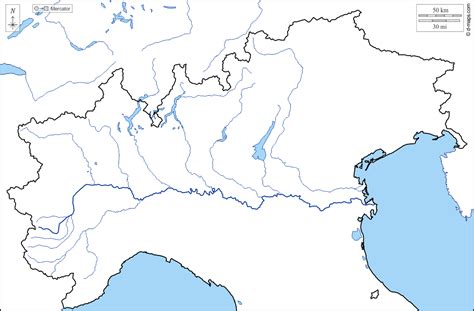 Cartina Muta Italia Settentrionale Tomveelers