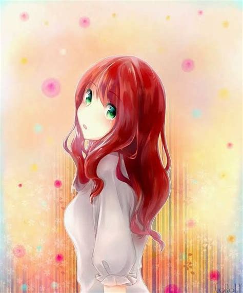 Pin On Red Hair Anime Girl With Green Eyes