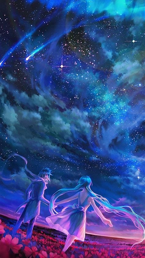 The great collection of anime wallpapers for phone for desktop, laptop and mobiles. Anime-Sky-Shooting-Stars-Universe-iPhone-wallpaper ...