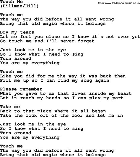 touch me by the byrds lyrics with pdf