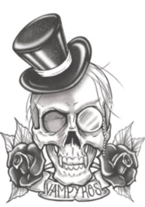 Comment reussir son dessin de tete de mort 9 etapes serapportanta tete de mort facile a dessiner. Vampyros | TattooForAWeek Tatouages Éphémères Plus Grande ...