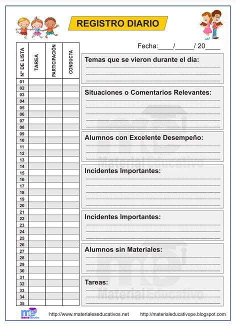 Formato De Registro Diario Gratis I Material Educativo Esl Teaching