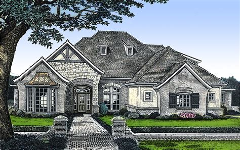 European House Plan with Vaulted Great Room - 48254FM ... European cottage style house plans decor via.
